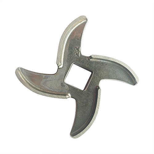 Couteau pour hachoir à viande bloqué taille 22 lame acier inoxydable 2 pièces