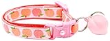 ベル付きピーチキャットカラー|安全分離首輪|調節可能なラージサイズまたは子猫(Sサイズ(10ポンド以下)、ピンク)