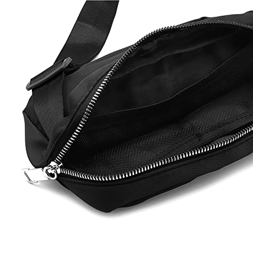 Image of Nollia Belt Bag with Adjustable Strap Waterproof Fanny Pack Everyday Workout Crossbody Sling Bag-Black