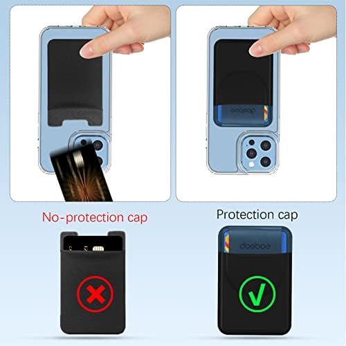 doeboe for Magsafe Wallet iPhone 14 Pro, Magnetic Leather Wallet for iPhone 14 13/13 Mini/14 13 Pro, RFID Card Holder Stretch Fabric Wallet for iPhone 12/12 Pro/12 Pro Max, Max 5 Cards