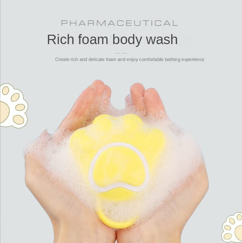 HAPIKI Baby Bath Brush, Baby Cradle Cap Brush, Silicone Massage Brush, Silicone Scrubbers Exfoliator Brush (yellow)