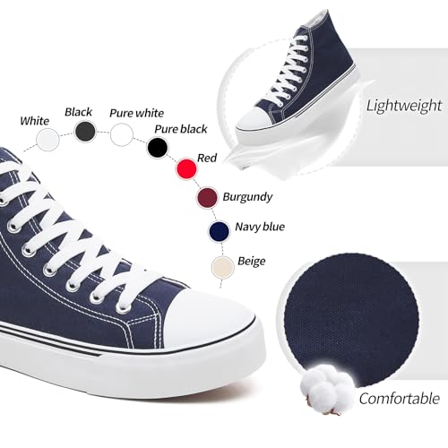 Image of yageyan Men's High Top Canvas Sneakers Fashion Lace up Walking Shoes Casual Classic