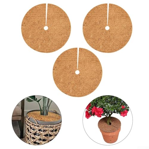 Natural Mulching Discs Made from Coco Fiber for Soil Moisture Retention, 3 Pack (46cm)