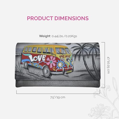 Anna By Anuschka Hand Painted Women’s Genuine Leather Ladies Checkbook Clutch Wallet4