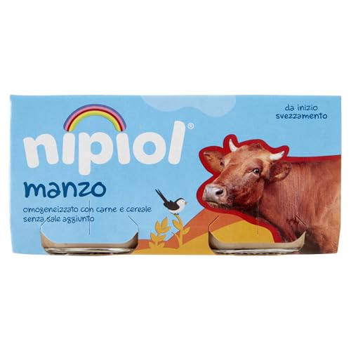 Senza sale aggiunto Nipiol Omogeneizzato Manzo - 24 Vasetti da 80gr