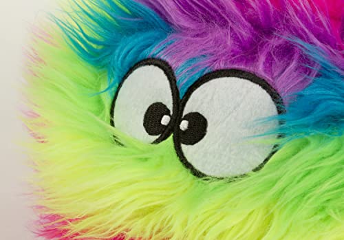 Godog Furballz Squeaky Plush Ball Dog Toy, Chew Guard Technology - Rainbow, Large #TOP2