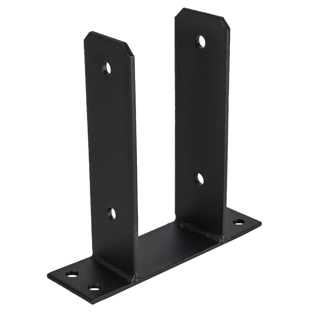 Heavy Duty Black Galvanised Bolt Down Pergola Post Support | Post Anchor Bracket | Fence Post Support Base (95mm)