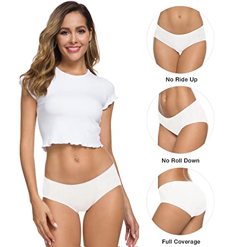 Altheanray Womens Underwear Cotton Underwear for Women Seamless Hipster Bikini Briefs Panties 6 Pack