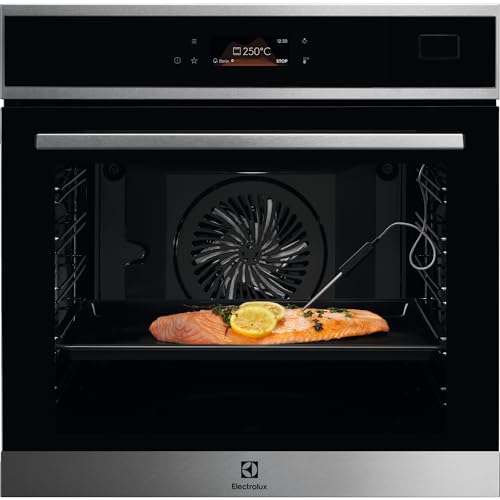 Electrolux EOB8S39X Horno Multifunción de Vapor, 70 L, Calentamiento Rápido, Sonda térmica, Puerta de 4 Cristales, Display LCD Táctil, Serie 800, Inox, Clase A++, Fabricado en DE