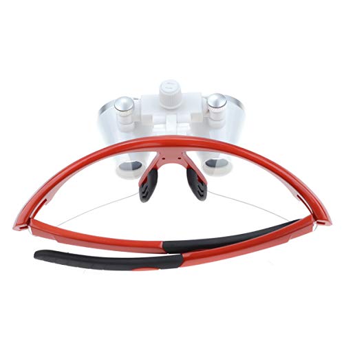 Orilao Chirurgisches Binokular, beschlagfreie Lupe, 3,5 x 420 mm Arbeitsabstand, optisches Glas, Rot