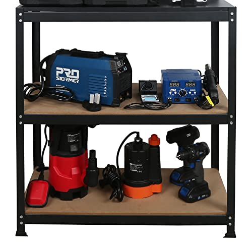 31.5”Workbench, Heavy-Duty Steel Tool Workbench with Pegboard Shelves, 330Lbs Multipurpose Work Benches for Garage, Home, Workshop Storage