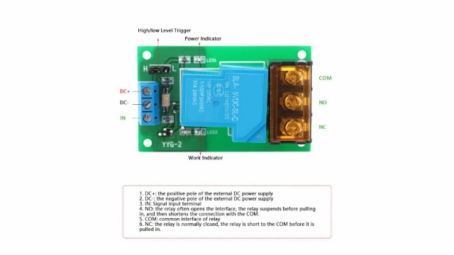 Parti elettroniche Modulo relè ad alta potenza YYG-2 Modulo relè di isolamento accoppiatore ottico Trigger monodirezionale ad alto/basso livello 30A DC5V/12V/24V (Size : 12V DC