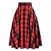 NP Jupe plissée à carreaux rouge pour femme, idéale pour l'hiver, le printemps, l'automne - - 52