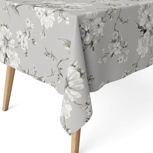 ECOMMERC3 Nappe Anti-Taches pour Table rectangulaire Taille 180 x 140 cm - Nappe Anti-Taches Toucher Extra Douce et imperméable, Couleur Daniela Gris ECOMMERC3 Nappe Anti-Taches pour Table rectangulaire Taille 180 x 140 cm - Nappe Anti-Taches Toucher Extra Douce et imperméable, Couleur Daniela Gris