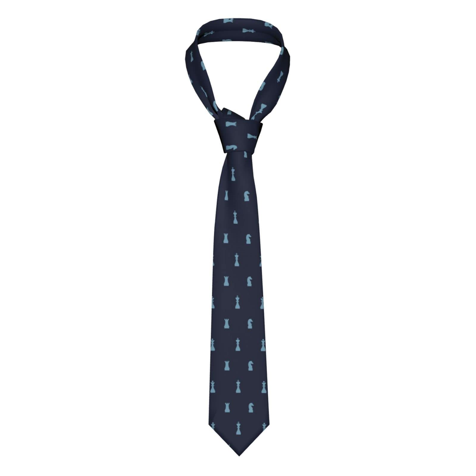 Fwjzdsp Unisex As Pic Men's Classic Skinny Tie Luxury Fashion Novelty Polyester Textile Chess Necktie For Dinner Evening Date Wedding Party Dress