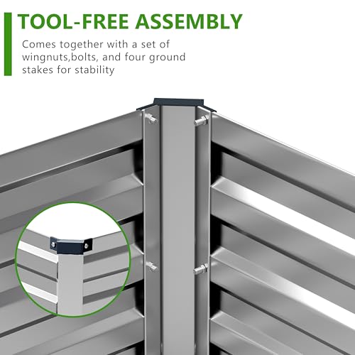 Image of 2PCS 10x3x1ft Galvanized Raised Garden Bed Kit,Metal Planter Box for Vegetables,Flowers,Herbs Durable Rust-Resistant Patio Gardening Beds,Silver