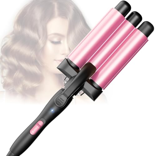 Fer à friser 3 barils Beach Waves – Fer à friser ondulé réglable à chauffage rapide pour cheveux longs et courts
