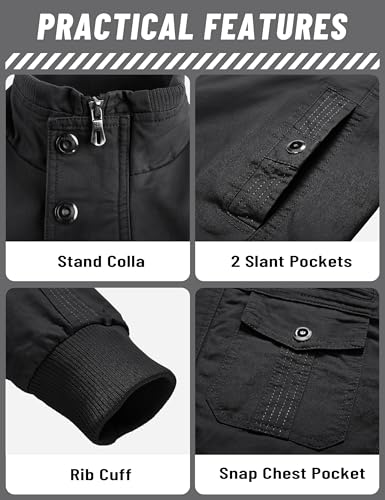 Image of TACVASEN Men's Lightweight Military Cotton Jacket Casual Windbreaker Coat