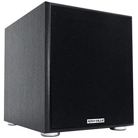 Rockville Rock Shaker 10", 600W Powered Subwoofer for Home Theater, Black, Solid MDF Enclosure, RCA Inputs/Outputs, Variable Crossover - Perfect for Movies, Studio, and Home Audio Cover