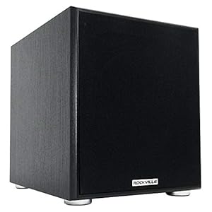 Rockville Rock Shaker 10 Black, 10″ Powered Subwoofer, 600W, Deep Bass, Class-D Amp, RCA Inputs, Perfect for Home Theater & Studio