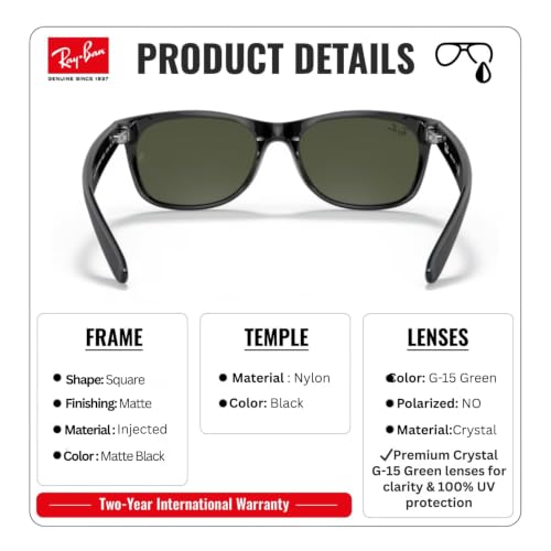 Image of Ray-Ban RB2132 NEW WAYFARER COLOR MIX Square Shaped Sunglasses for Men & Women with Official RAYBAN Eyewear Kit