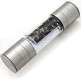 2-in-1 Salt and Pepper Grinder Set – Premium Salt and Pepper Mill, Ceramic Grinding Mechanism, Stainless Steel Design, Adjustable Grind