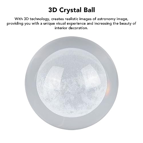 TITA-DONG 6cm 3D Crystal Ball Lamp, Luminous Clear Sculpture Round Astronomy Night Light with Base, Miniature Night Light for Kids Teens Boys and Girls by TITA-DONG - Used condition - Image 5