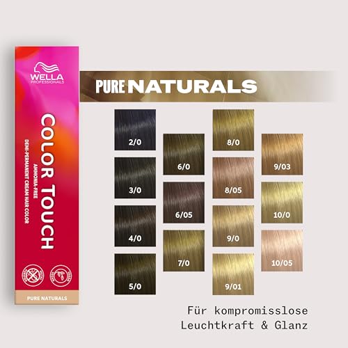 Coloration Color Touch Pure Naturals 805 Blond Naturel Acajou Wella 60ml - vue 7