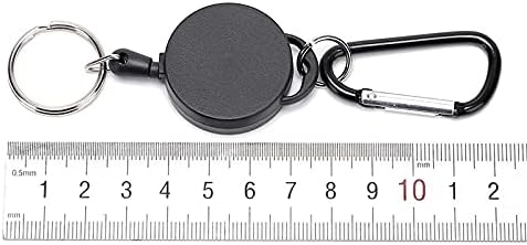 5pcs Mini Black Anti-Lost Keychain Multifunctional Retractable Buckle Recoil Pull Clip Keyring Outdoor image 3