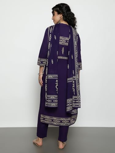 Image of Vbuyz Women'S Cotton Floral Print Straight Stitched Kurta Pant With Dupatta