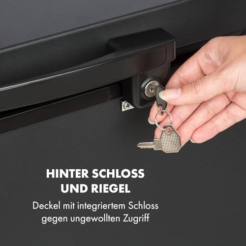 Klarstein Gefriertruhe Klein und Schmal, Freistehende Kleine Gefriertruhe, 78 Liter Tiefkühltruhe, Kleine Kühltruhe mit Einhängekorb, Energieeffiziente Gefriertruhen, Kompakte Tiefkühltruhen