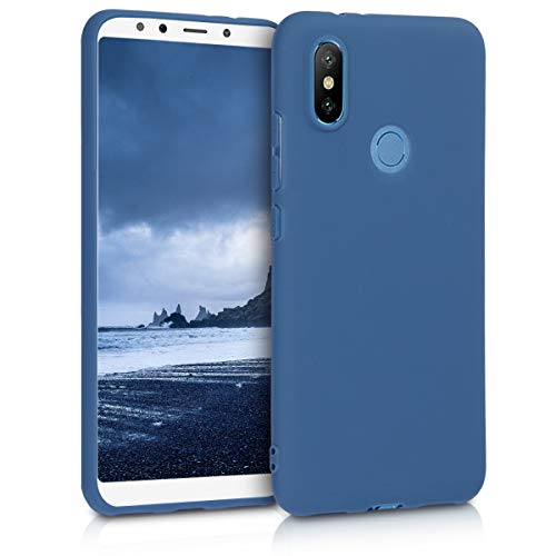kwmobile Funda para Xiaomi Mi 6X / Mi A2 - Carcasa para móvil en TPU Silicona - Protector Trasero en Azul Marino