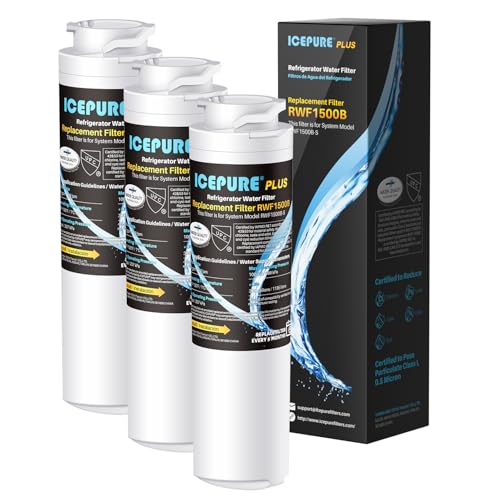 ICEPURE Premium MSWF Refrigerator Water Filter Compatible with GE MSWF, SmartWater 101820A/101821B, AP3997949, PS1559689, WR02X12345, RWF1062, CF12, PF12 3 PACK