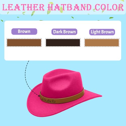 Custom Cowboy Hat for Toddler Boys Girls Personalized Western Hat with Name Leather Hatband Cowgirl Hat Men Women Brown3