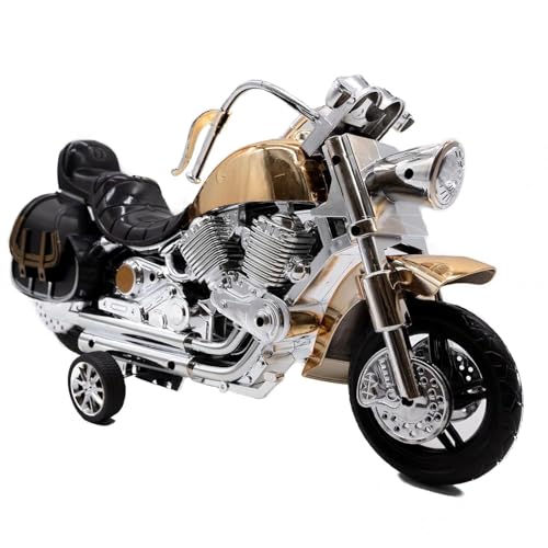 Image of Panther Bike Toy | Stylish Motorbike | Normal Bike Toy | Racing Toy Bike with Fairy Design | for Kids, Boys & Girls | Easy to Use & Play | Multicolor | Color - Golden-Silver (O-1H65)