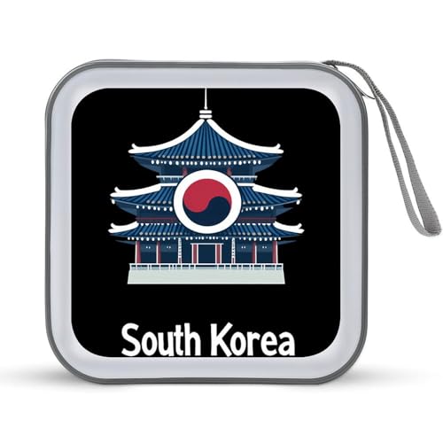 South Korea Flag CD Case Plastic DVD Case Holder Wallet Disc Storage Organizer for Car Travel