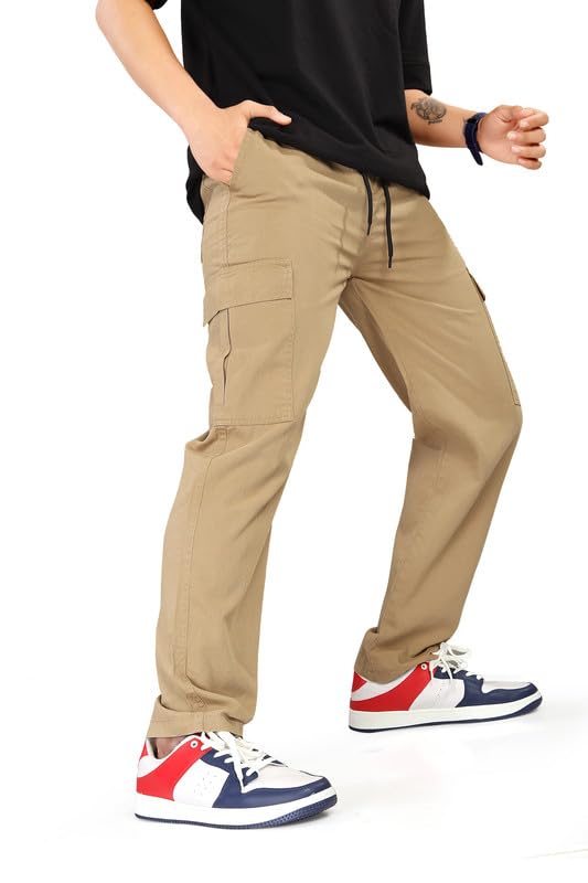 unoseven Men's Cotton Cargo Pant - Relax Fit - Stylish Street Wear - Size XS - XL (Waist - 26 to 36)-picture-54