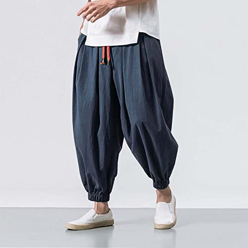 Harem Pants Men Toji Long Shorts Hip Hop Bohemian Cotton Japanese Men's Lightly Fitted Design Lounge Hippie Baggy L2