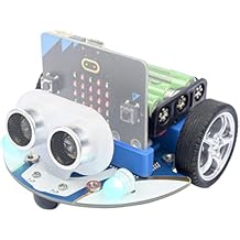 ELECFREAKS microbit Mini Cutebot Kit Compatible with BBC Microbit V2 and V1, DIY Programmable Robot Car Kit, STEM Educational Project, Graphical Makecode Coding CarWithout Microbit and AAA Battery