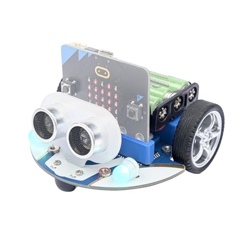 ELECFREAKS microbit Mini Cutebot Kit Compatible with BBC Micro:bit V2 and V1, DIY Programmable Robot Car Kit, STEM Educational Project, Graphical Makecode Coding Car(Without Micro:bit and AAA Battery) by EF ELECFREAKS - Used condition - US$23.91