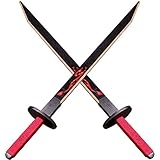 AEVVV 2 Wooden Swords Toy Samurai Katanas for Kids 26 in - Outdoor Play Toy Weapons for Children 5 and Up - Unsharpened Durable Training Knive Dragon Decorated Blade Red Hilts