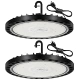 Viugreum 2pack LED High Bay Light 300W, 30000Lm 5000K,(Ip65) UFO High Bay Lights with US Plug Commer