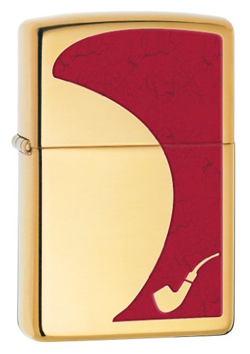 Encendedor Zippo Pipe Rojo de Latón Pulido miniatura 1