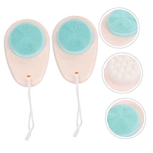 FRCOLOR 2 Pçs Escova De Limpeza Facial Dupla Face Escova De Limpeza De Silicone Escova De Limpeza Fa