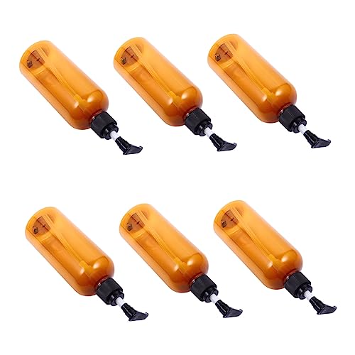 WEKADRIN 6 Piezas Botella de Prensa de loción nezeni Cosmetics cosmeticos champú dispensador de Bebidas Bomba de Jarabe Gel Botella de emulsión de Viaje Botellas de loción el plastico Brown