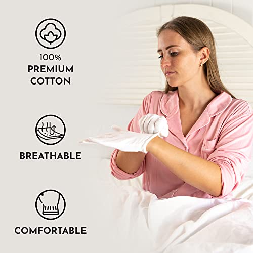 Extra Small Kids Size White Cotton Gloves For Moisturizing Over Night Cosmetic Inspection Premium Quality Eczema Dry Sensitive Irritated Skin Spa Therapy Wristband (7 Pairs) #TOP2