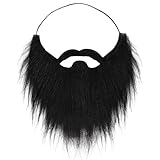 BOGCLEE Barbas Falsa, Barba Postiza, Fake Beard Realista Negro, con Banda Elástica, Barbas Falsa para Fiesta, Cosplay Accesorios para Disfraces