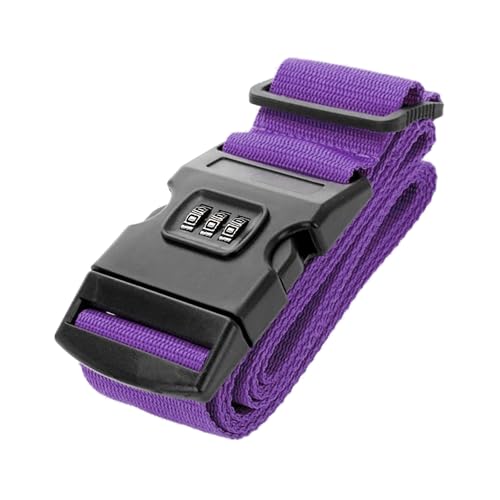 Kofferriem met Cijferslot – Kofferband & Bagageriem – Travel Essentials – Voor Reiskoffer, Suitcase & Bagage – Reis Accessoires – 180 cm – Luggage Strap – Paars