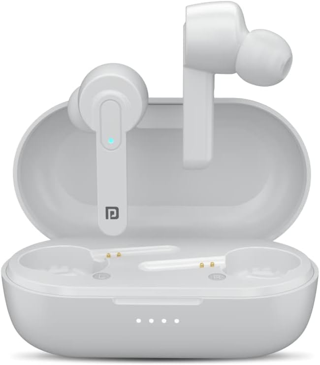 PortronicsHarmonics Twins 24 Smart TWS Earbuds with Bluetooth 5.0, Upto 15 H Total Playtime, Type-C Charging Port & Voice Assistant(White)