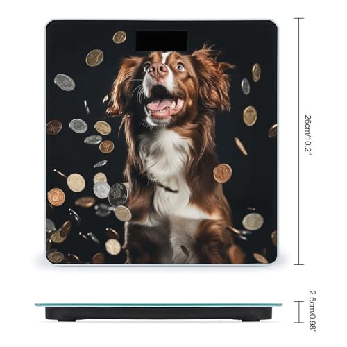Báscula digital de baño con pantalla LED clara y plataforma de vidrio templado miniatura 2